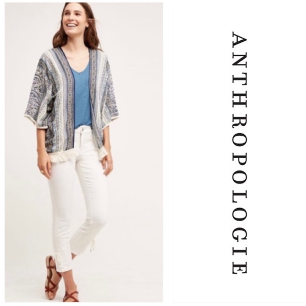 ANTHROPOLOGIE ‘Pilcro’ White Ankle Tie Jeans S. 29